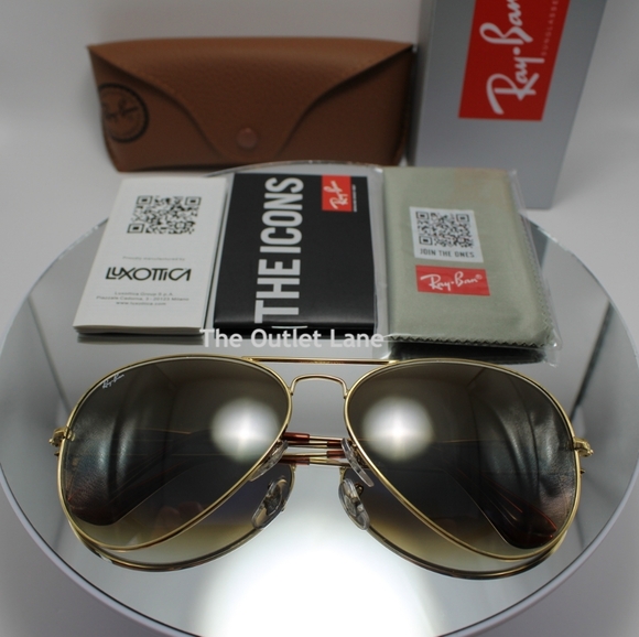 Model Display RayBan Aviator Gradient Brown RB3025 - Picture 14 of 16